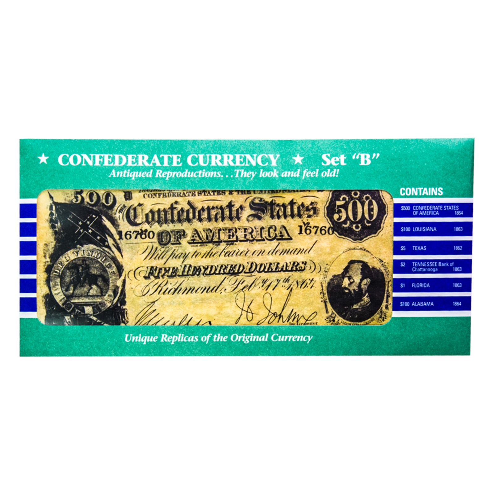 Replica Confederate Bank Note Set
