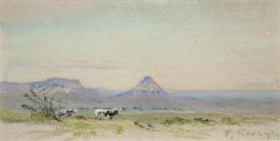 Frank Reaugh Cows and Sharp Peak, c. 1915