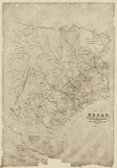 Richard S. Hunt and Jesse F. Randel, publishers Map of Texas Compiled from surveys on record in the General Land Office of the Republic to the year 1839 1891