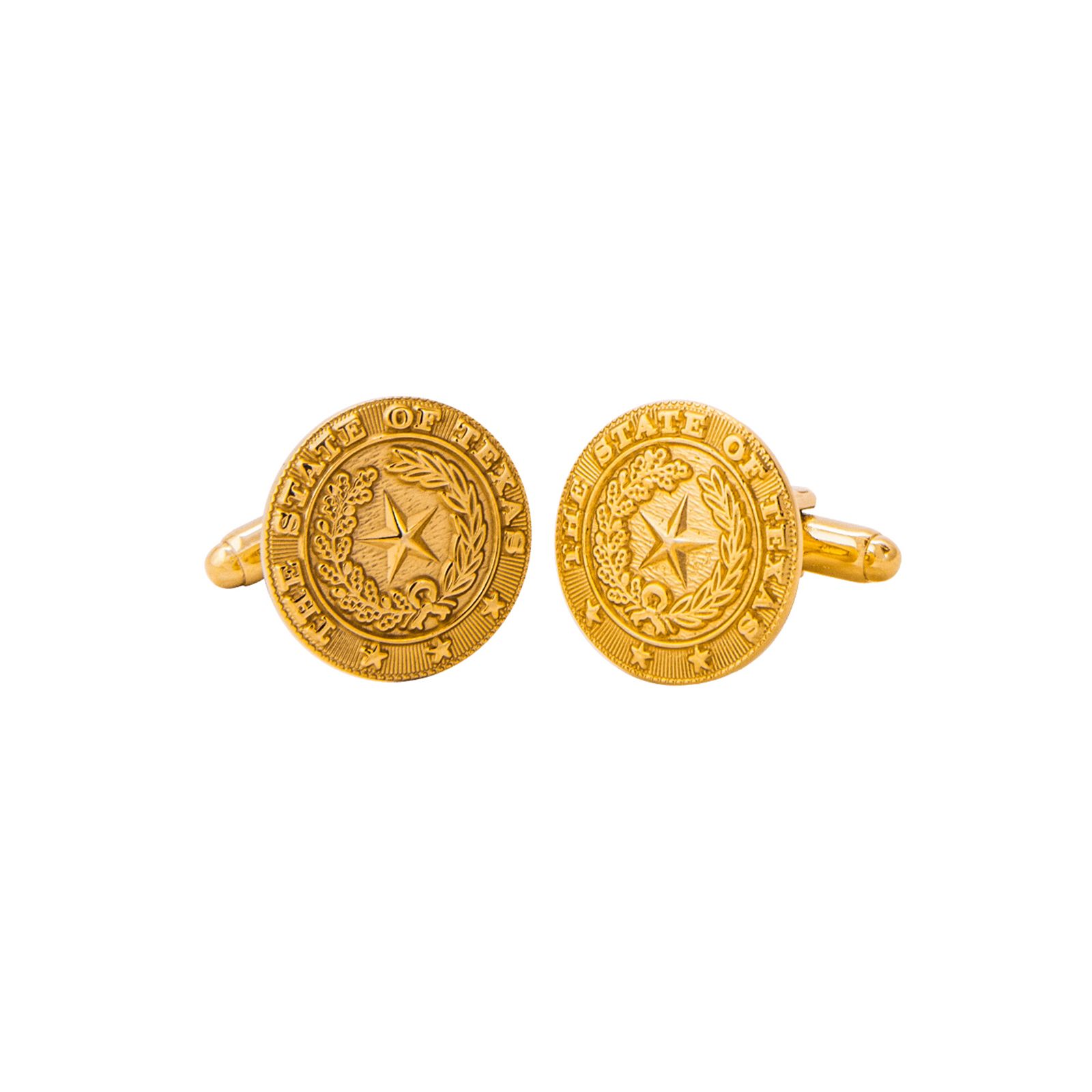 Texas State Seal Gold-Plated Cuff Links