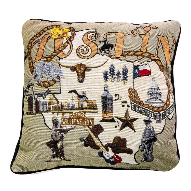 Austin Icon Woven Accent Pillow