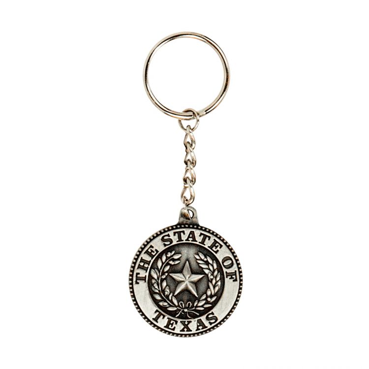 Texas State Seal Pewter Keychain